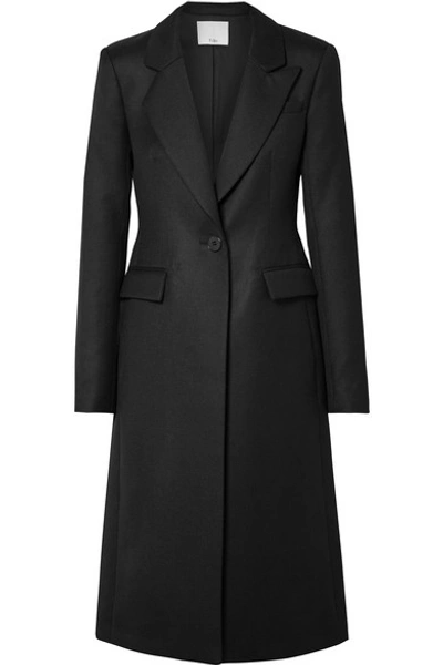 Shop Tibi Wool-twill Coat In Black