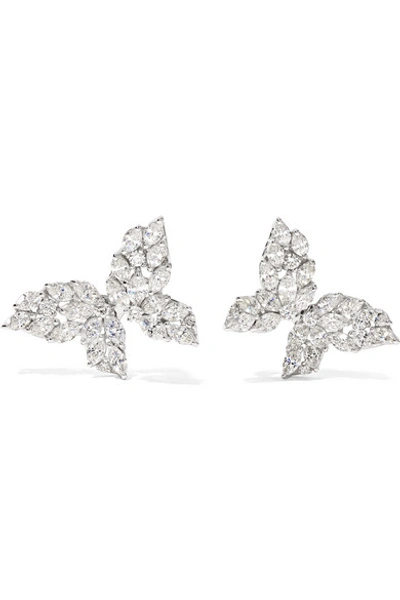 Shop Yeprem 18-karat White Gold Diamond Earrings