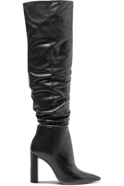 Shop Alexandre Birman Anna Leather Knee Boots In Black