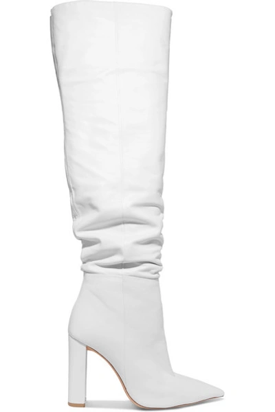 Shop Alexandre Birman Anna Leather Knee Boots In White