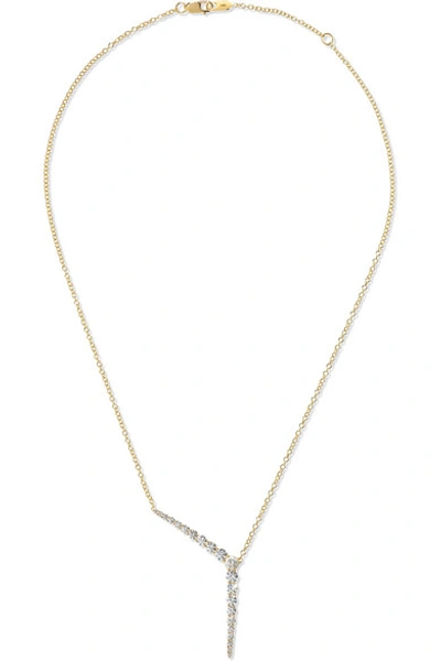 Shop Melissa Kaye Aria Y 18-karat Gold Diamond Necklace