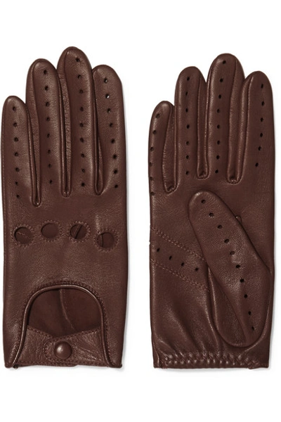 Shop Agnelle Faye Leather Gloves In Tan