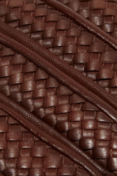Shop Agnelle Woven Leather Gloves In Brown