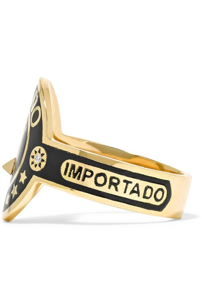 Shop Foundrae Dream 18-karat Gold, Diamond And Enamel Ring