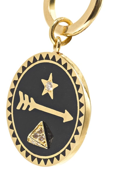 Shop Foundrae Dream 18-karat Gold, Diamond And Enamel Pendant