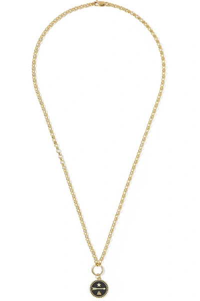 Shop Foundrae Dream 18-karat Gold, Diamond And Enamel Pendant