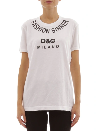 Shop Dolce & Gabbana Fashion Sinner T In White