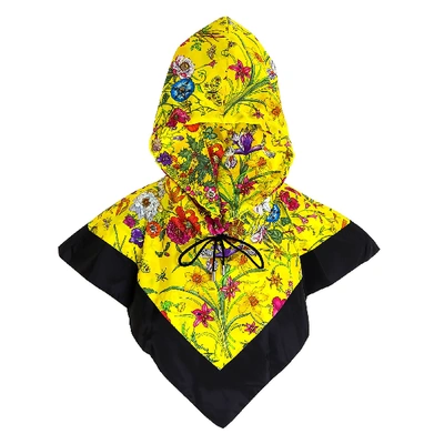 Shop Gucci Floral Print Hood In Yellow