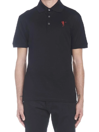 Shop Alexander Mcqueen Dancing Skeleton Polo Shirt In Black