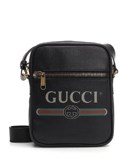 Shop Gucci Logo Flight Shoulder Bag In Black