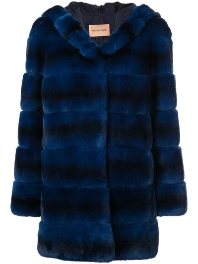 Shop Yves Salomon Oversized Quilted Coat - Blue