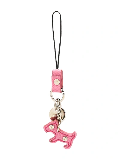 Shop Prada Dog Detail Key Ring - Pink