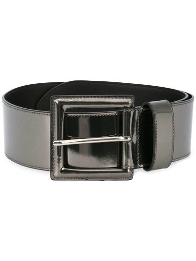 Shop B-low The Belt Metallic Buckle Belt - Grey