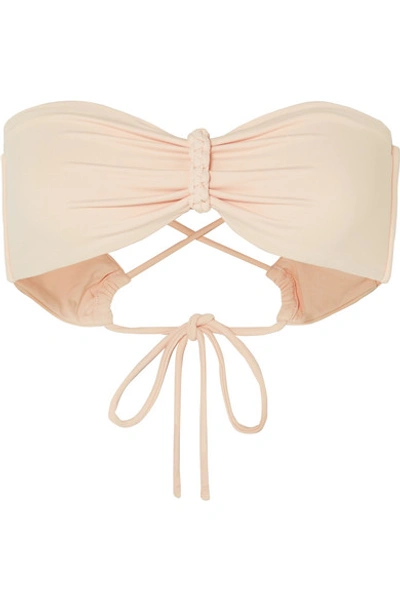 Shop Broochini Toulouse Bandeau Bikini Top In Pastel Pink