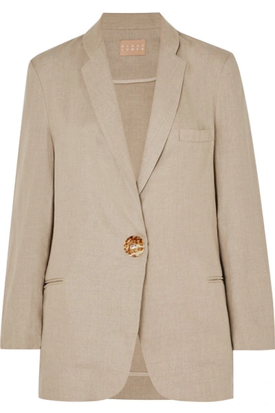 Shop Albus Lumen Forma Linen Blazer In Beige