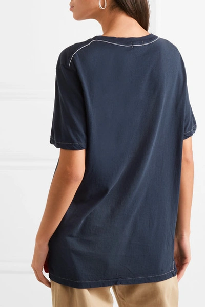 Shop Bassike Organic Cotton-jersey T-shirt In Navy