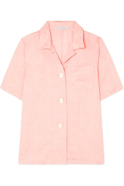 Shop Rejina Pyo Mila Jacquard Shirt In Pastel Pink