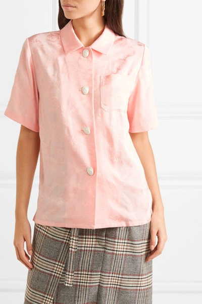 Shop Rejina Pyo Mila Jacquard Shirt In Pastel Pink