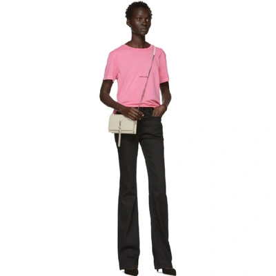 Shop Saint Laurent Pink Rive Gauche Logo T-shirt In 6469 Pink