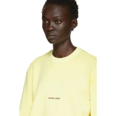 Shop Saint Laurent Yellow Rive Gauche Logo Sweatshirt In 7440 Yellow