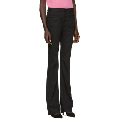 Shop Saint Laurent Black Flare Jeans In 1080 Black