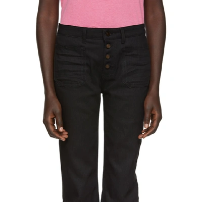 Shop Saint Laurent Black Flare Jeans In 1080 Black