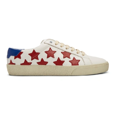 Shop Saint Laurent White And Red Court Classic Sl/06 California Sneakers In 9460 White