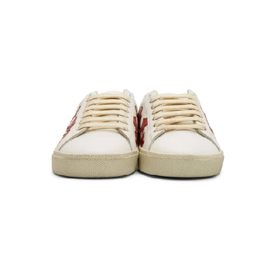 Shop Saint Laurent White And Red Court Classic Sl/06 California Sneakers In 9460 White