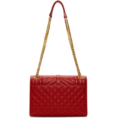 Shop Saint Laurent Red Medium Envelope Chain Bag In 6515 Red