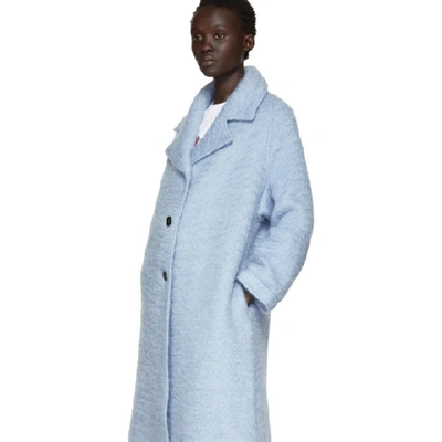 Shop Mcq By Alexander Mcqueen Mcq Alexander Mcqueen Blue Volume Coat In 4300 Blue