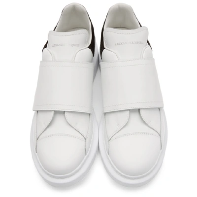 Shop Alexander Mcqueen White Flap Tab Oversized Sneakers In 9061 Black