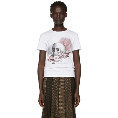 Shop Alexander Mcqueen White Cabinet Of Shells T-shirt In 0900 White
