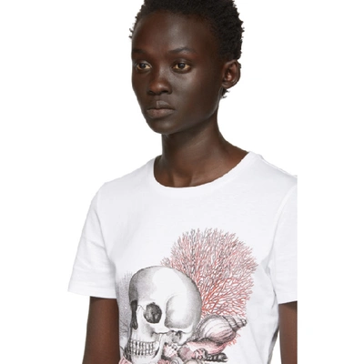 Shop Alexander Mcqueen White Cabinet Of Shells T-shirt In 0900 White