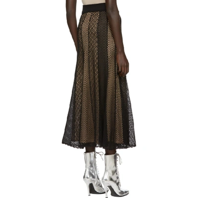 Shop Alexander Mcqueen Black Engineered Patchwork Long Skirt In 1020 Black/
