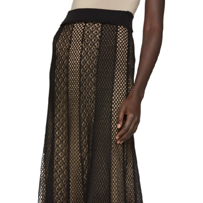 Shop Alexander Mcqueen Black Engineered Patchwork Long Skirt In 1020 Black/