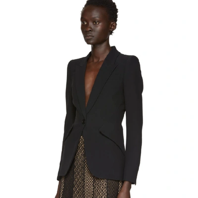 Shop Alexander Mcqueen Black One Button Blazer In 1000 Black