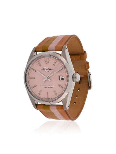 Shop La Californienne Pink, Orange And Brown Rolex Honey 34 Mm Watch