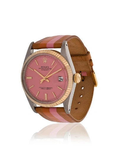 Shop La Californienne Blossom Marigold Rolex Oyster Perpetual Datejust 36 Mm Watch - Pink