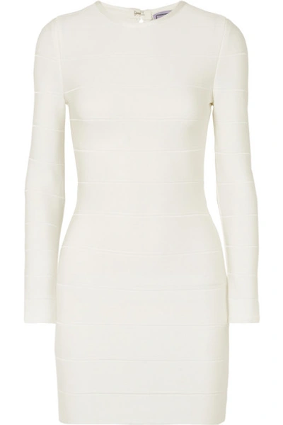 Shop Herve Leger Bandage Mini Dress In White