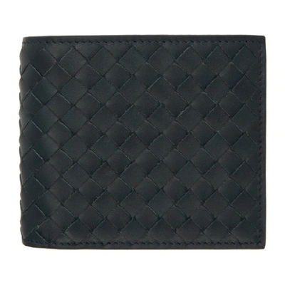 Shop Bottega Veneta Navy Intrecciato Bifold Wallet In Tourmaline