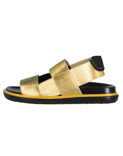 Shop Marni Fussbett Sandal In Goldsand