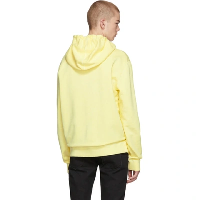 Shop Saint Laurent Yellow Rive Gauche Logo Hoodie In 7440palylwb