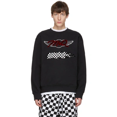 Shop Mcq By Alexander Mcqueen Mcq Alexander Mcqueen Black Oversized Racing Logo Sweatshirt In 1000dkblack
