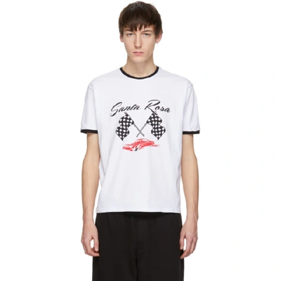 Shop Mcq By Alexander Mcqueen Mcq Alexander Mcqueen White Racing Santa Rosa T-shirt In 9000optwht