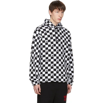 Shop Mcq By Alexander Mcqueen Mcq Alexander Mcqueen Black And White Check Swallow Hoodie