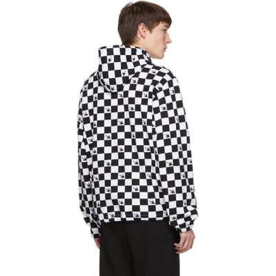 Shop Mcq By Alexander Mcqueen Mcq Alexander Mcqueen Black And White Check Swallow Hoodie