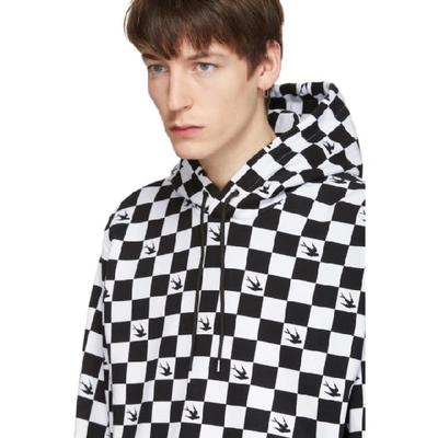Shop Mcq By Alexander Mcqueen Mcq Alexander Mcqueen Black And White Check Swallow Hoodie