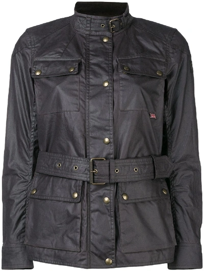 Shop Belstaff Belted Lightweight Jacket - Black