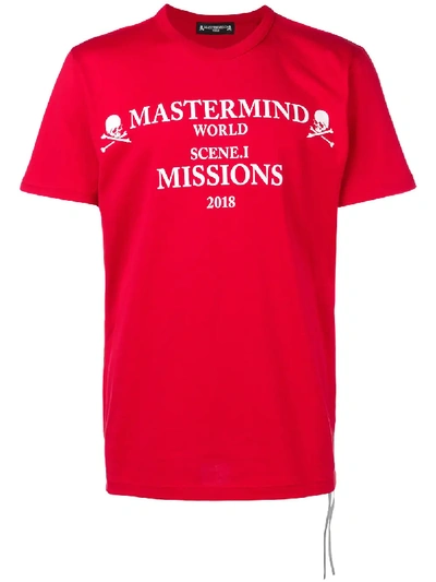 Shop Mastermind Japan Printed T-shirt - Red