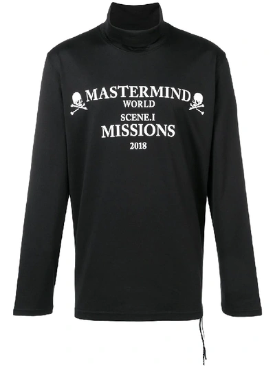 Shop Mastermind Japan High Neck Sweatshirt - Black